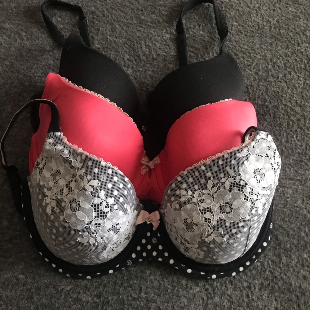 Three VS Body by Victoria bras. All size 32DD.